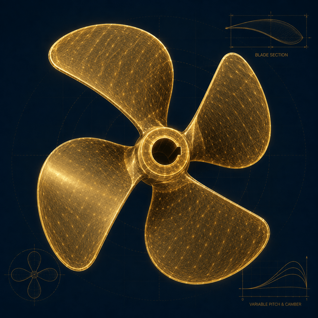 VEEM 100 percent CNC machined marine propeller