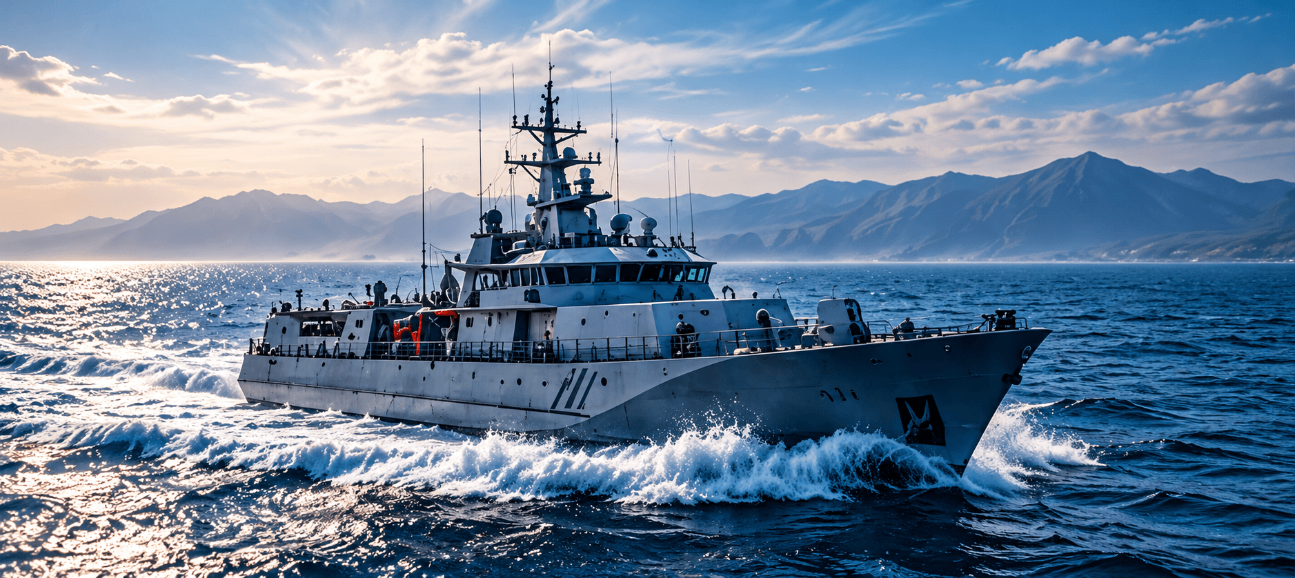 Government maritime patrol vessel operating at sea